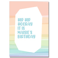 Personalised Hip Hip Hooray Birthday Card